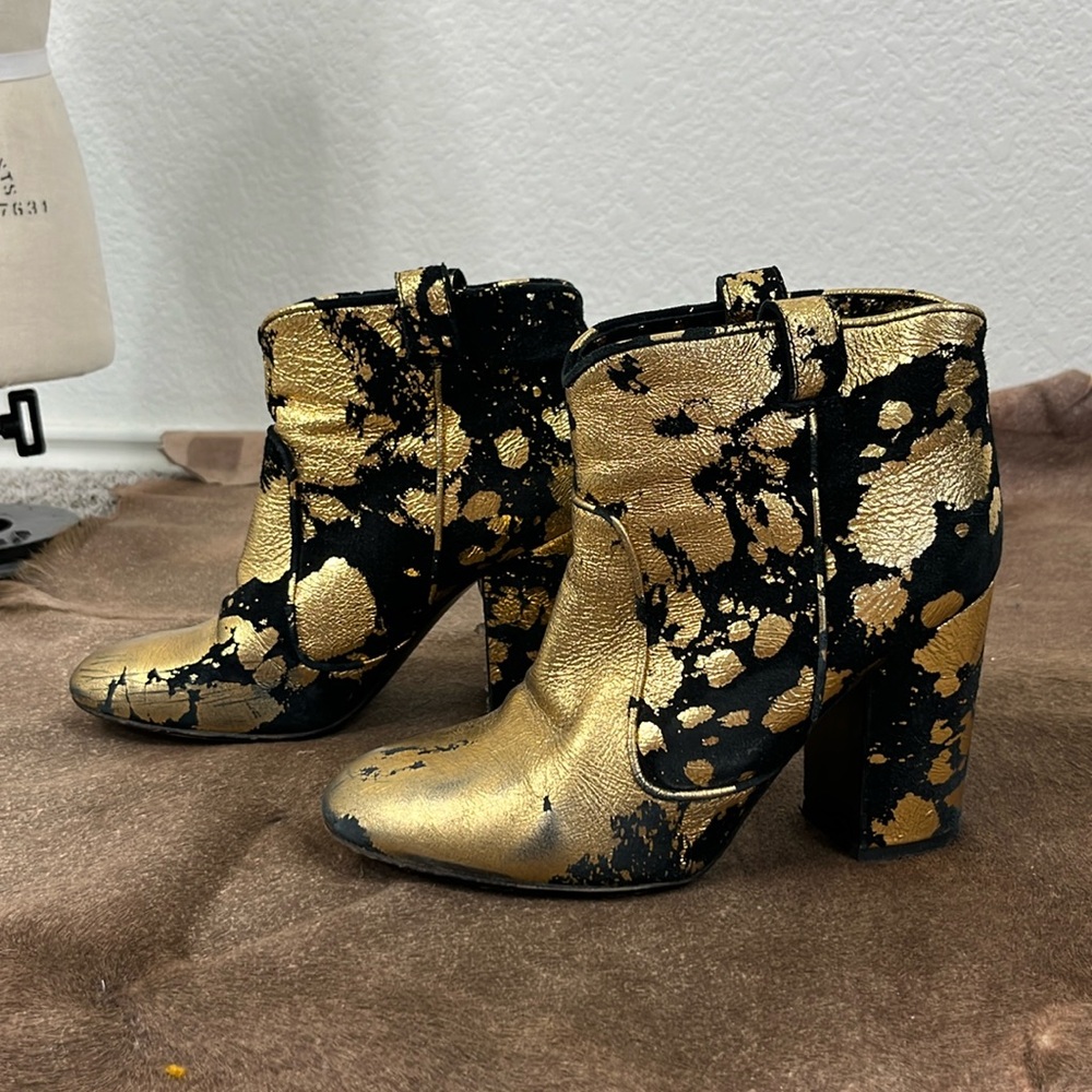 Laurence Dacade Gold Splatter Booties